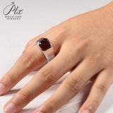 Moissanite Lab Grown Gemstone Ring Asscher Cut Moissanite Ruby Sapphire Colombian S925 Woman Man Anniversary Party Daily Charms