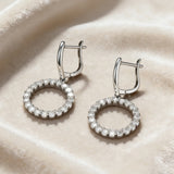 Hoop Earrings 2.6CT D White/Black/Champagne/Vivid blue Round Moissanite S925 Silver Plated for Fishion Party Gift Hypoallergenic