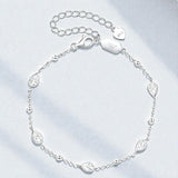 Elegant Moissanite Teardrop Bracelet Pear Shape Gem Beaded Chain Chic Women’s Everyday Jewelry Delicate Shine Fashion Gift