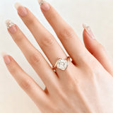 Asscher Cut Moissanite Ring 1-3ct White Gold Yellow Gold Art Deco Style Engagement Ring Wedding Gift for Women