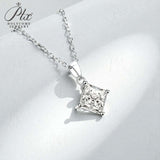 Princess Cut Classic Necklace 1/2/3CT D Color Moissanite S925 Plated White Yellow Rose Gold Chain for Engagement Chrisrmas Charm