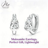 Moissanite Earrings Pear Cut D VVS1 925 Sterling Silver GRA Certified Factory Direct Hypoallergenic Daily Jewelry