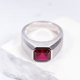 Moissanite Lab Grown Gemstone Ring Asscher Cut Moissanite Ruby Sapphire Colombian S925 Woman Man Anniversary Party Daily Charms