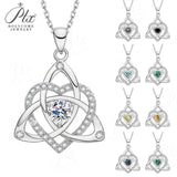Heart-shaped Clover Necklace 925 Sterling Silver with Moissanite Round Cut VVS1 Jewelry Gift for Women’s Special Occasions