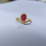 Crown Ring 5X8mm Pear Lab Grown Ruby Sapphire Zambian Padparadscha 925 Silver Ring for Women Man Engagement Christmas Party Gift