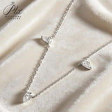Tri-Pear Necklace with 3CT D Color Pear-shaped Moissanite S925 Plated White Yellow Rose Gold Chain Engagement Chrisrmas Daily