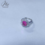 Finger Ring with 4CT Sugar Tower Lab Grown Sapphire Padparadscha 925 Silver for Women Man Engagement Banquet Accasion Christmas