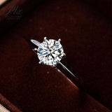 Classic 6 Prongs Setting Round Moissanite Solitaire Ring Women Only Gifts For Festivals And Anniversaries