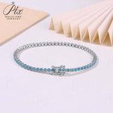 Opal Bracelet 925 Sterling Silver 2/3/4/5mm White/Blue Color Simple Classic Women Chain Jewelry Advanced Jewelry Charms Elegant