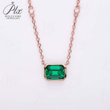 6×8mm Lab Grown Gemstone Emerald Cut Necklace D Color Ruby Sapphire Emerald VVS1 Clarity Banquet Anniversary
