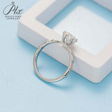 Round Moissanite Half-Eternity Petal Ring Women Only Gifts For Festivals And Anniversaries