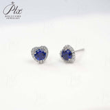 Lab Grown Gemstone Earrings Round/Heart/Heart/Pear Cuts Ruby/Sapphire 925 Silver Hypoallergenic Factory Direct Sales