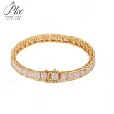 Square Tennis Bracelet Adorned with Exquisite Moissanite 925 Silver Material Unisex Design Fashionable Holiday Gift