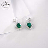 0.8-7CT Oval Cut Ruby/Sapphire/Colombian Emerald Earrings Lab-Grown Gemstone Jewelry Gift for Christmas Easter Hypoallergenic