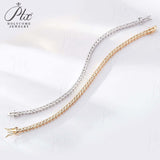 Four-Claw Tennis Bracelet With 5mm Round Moissanite Diamonds 925 Silver Plated With White Gold Daily Jewelry For Women Christmas & Anniversary Gift Allergy