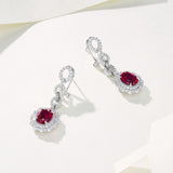 0.8-7CT Oval Cut Ruby/Sapphire/Colombian Emerald Earrings Lab-Grown Gemstone Jewelry Gift for Christmas Easter Hypoallergenic
