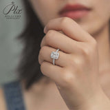 Emerald Cut Half-Eternity Halo Moissanite Ring Women Only Gifts For Festivals And Anniversaries