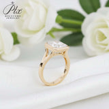 Radiant Cut Ring with 3CT D Color Moissanite Diamond 10k 14k 18K Gold Plated 925 Silver for Women Engagement Wedding Jewely