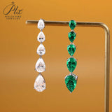Pear-shaped Earrings Set with D/VVS Grade Moissanite & Colored Gemstones  This Jewelry Is An Ideal Choice for Party Gifts