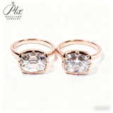 5CT Cushion Cut Moissanite Ring for Women Solid 18K 14K 10K Yellow Gold Two Tone Ring for Christmas Gifts