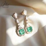 Custom Earrings 100% Real 925 Sterling Silver Lab Sapphire Columbia Ruby 10K/14K/18K Gold Fine Jewelry Wedding Gifts for Women