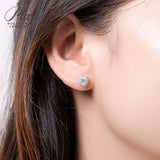 Heart Cut Moissanite Halo Stud Earrings Women Only Gifts For Festivals And Anniversaries