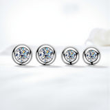 1CT Round Moissanite Diamond Stud Earrings for Women S925 Sterling Silver Earring Wedding Party Fine Jewelry