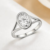 Oval Ring with 2.5CT D Color Moissanite Diamond 10k 14k Gold Plated 925 Silver for Women Man Engagement Wedding Party Jewely