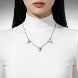 Tri-Pear Necklace with 3CT D Color Pear-shaped Moissanite S925 Plated White Yellow Rose Gold Chain Engagement Chrisrmas Daily