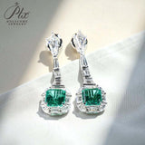 Custom Earrings 100% Real 925 Sterling Silver Lab Sapphire Columbia Ruby 10K/14K/18K Gold Fine Jewelry Wedding Gifts for Women