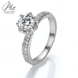 6-Prong Round Moissanite Petal Ring Women Only Gifts For Festivals And Anniversaries