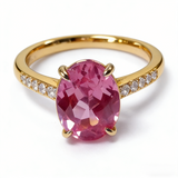 Egg-shaped Ring with Lab Grown Ruby Sapphire Zambian Padparadscha 925 Silver Circle for Engagement Christmas Party Fine Jewely