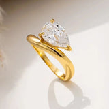 S925 Ring With 3CT Pear Shaped Moissanite D Color/Ruby/Sapphire/Colombian Emerald /Zambian Emerald VVS1 Clarity Customized For Banquet & Festival Gifts