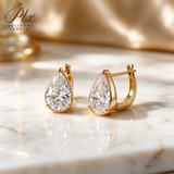 Lab Grown Diamond Earrings New Arrival Design 10K/14K/18K Solid Yellow Gold Pear Cut 2/4ct DEF VS Minimalist Stud Earrings for Women Hypoallergenic for Daily Wear Factory Direct Supply