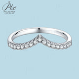 Round Moissanite Wishbone Stackable Band Ring Women Only Gifts For Festivals And Anniversaries