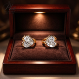 Exquisite Lab Grown Diamond Earrings New Arrival Design 10K/14K/18K Solid Yellow Gold Heart Cut 2ct DEF VVS Minimalist Stud Earrings for Women Hypoallergenic for Daily Wear Factory Direct Supply