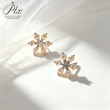 Moissanite Stud Earrings Snowflake D Color VVS1 Clarity 925 Sterling Silver GRA Certified Hypoallergenic Non Tarnish Office Commuter Jewelry