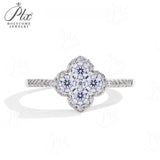 Elegant D VVS1 Color 100% S925 Sterling Silver Moissanite Diamond Ring for Women Engagement Wedding Fine Jewelry Holiday Gifts