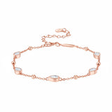 Elegant Moissanite Teardrop Bracelet Pear Shape Gem Beaded Chain Chic Women’s Everyday Jewelry Delicate Shine Fashion Gift