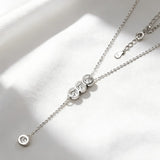 Classic Bubble Necklace D Color Round Moissanite Diamond S925 Silver Plated Dainty Chain for Enegament Party Daily Perfect Gift