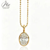 18K Gold Lab Grown Diamond Necklace Oval Princess Pear Marquise Radiant Heart Shape 2ct D Color Pendant Hypoallergenic Direct from Factory Daily & Office Wear Perfect Gift