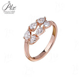 1.8CT Moissanite Pear Cut Minimalist Open Ring White Gold Yellow Gold Rose Gold Radiant Light Women Fine Jewelry