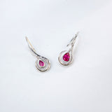 4X6mm Lab Grown Gemstone Earrings Ruby Sapphire Colombia S925 Butterfly Long Earring for Women Fashionable Christmas Party Daily