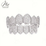 925 Sterling Silver Iced Out Grillz with VVS1 Clarity Diamonds Hip Hop Teeth Grills Jewelry Luxury Fashion Accessory