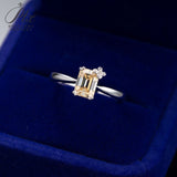 Flower Emerald Cut Moissanite Solitaire Ring Women Only Gifts For Festivals And Anniversaries
