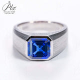 Moissanite Lab Grown Gemstone Ring Asscher Cut Moissanite Ruby Sapphire Colombian S925 Woman Man Anniversary Party Daily Charms