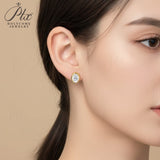 1CT Round Moissanite Diamond Stud Earrings for Women S925 Sterling Silver Earring Wedding Party Fine Jewelry