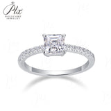 1ct Asscher Moissanite Ring 925 Sterling Silver D Color VVS1 GRA Certified Promise Ring No Fading Ideal Gift