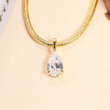 8-16 CT Custom Necklace Pear Cut Moissanite White 925 Sterling Silver Jewelry High-Quality Premium Christmas Gift Hypoallergenic