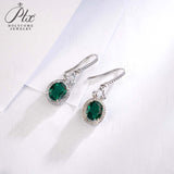 0.8-7CT Oval Cut Ruby/Sapphire/Colombian Emerald Earrings Lab-Grown Gemstone Jewelry Gift for Christmas Easter Hypoallergenic